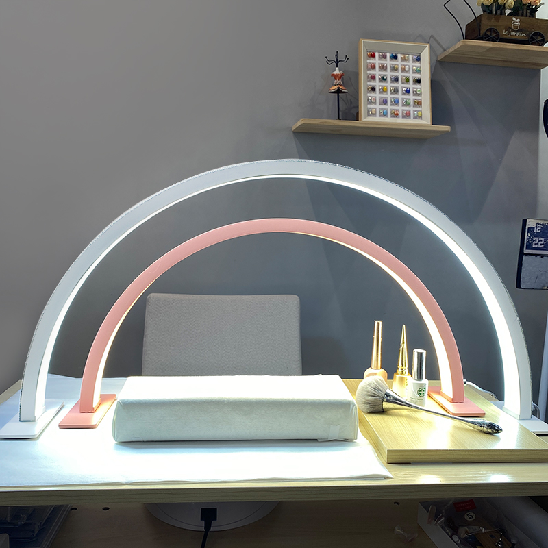 Beauty Makeup Light - ハーフムーンネイルフィルライトLEDデスクトップアーチリングライト、明るさ調整可能、サロン、まつげ、タトゥー、ネイルケア、メイクアップ、ネイルランプ