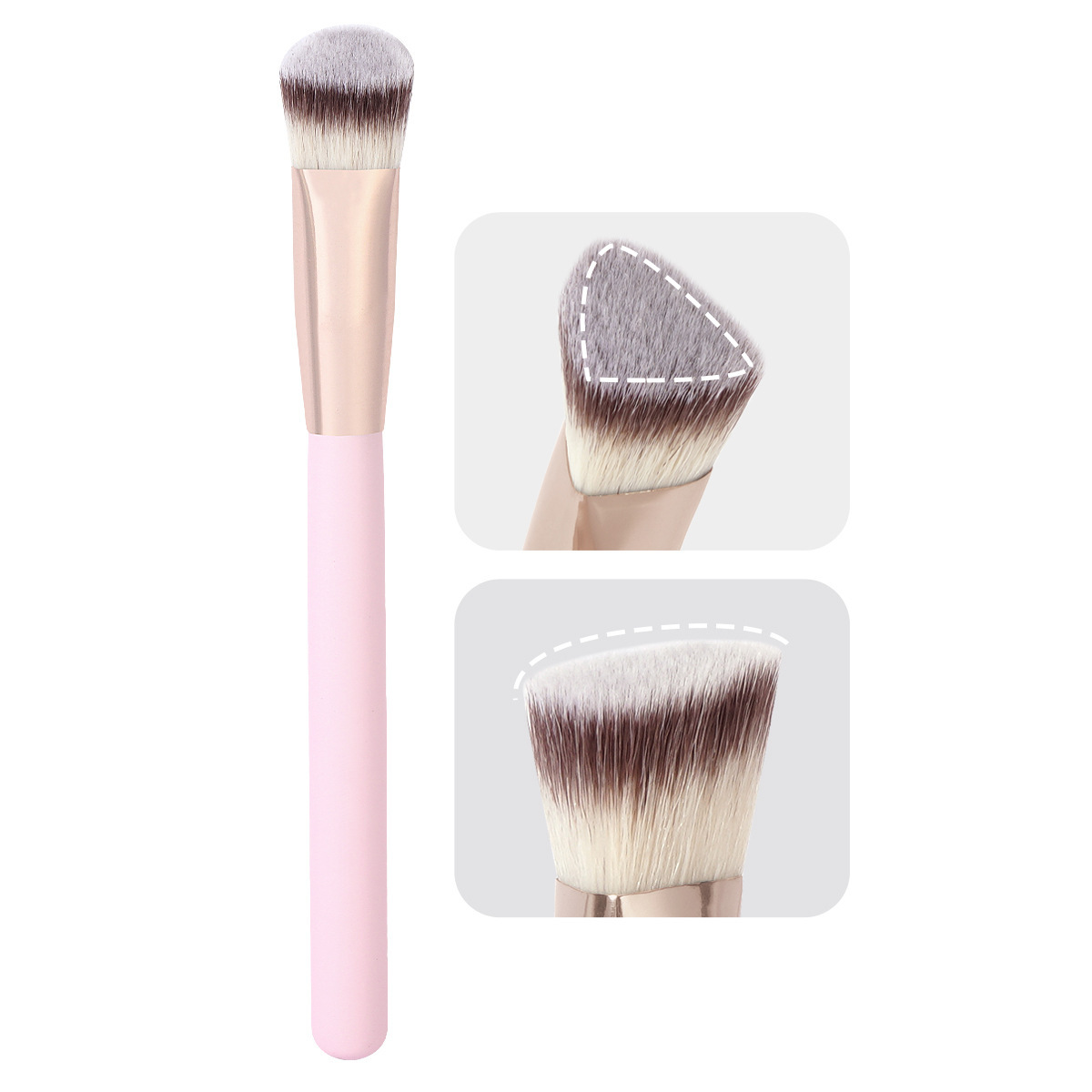 Beauty Makeup News - 1 個新しいアンダーアイコンシーラーメイクアップブラシ三角形ファンデーションブラシ液体クリームブレンディング隠蔽化粧品メイクアップツール