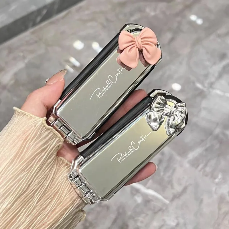 Beauty Makeup News - 新しいスライバーボウ折りたたみコームミラーエアクッションコームダイヤモンドブリンブリンラインストーンヘアブラシメイクアップツール化粧品トラベルポケット