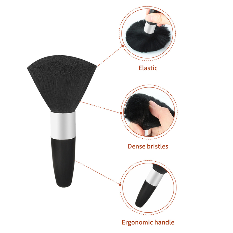 Beauty Makeup News - 新しいソフトネックフェイスダスター理容師黒ひげブラシヘアクリーニングヘアブラシサロンカット理髪スタイリングメイクアップツール