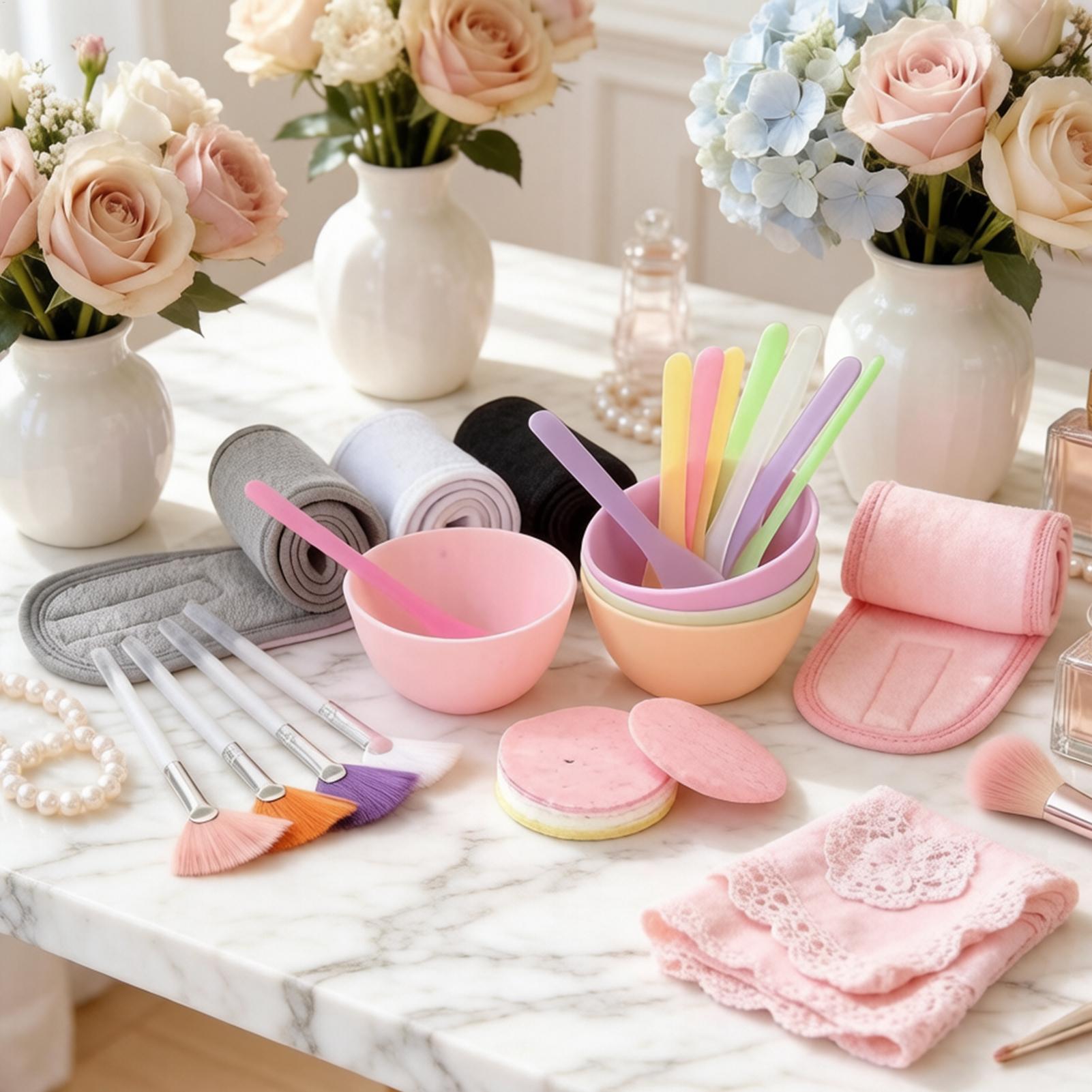 Beauty Home Makeup - フェイスカバースパチュラ37個入りシリコン製再利用可能ブラシ、フェイスカバーツール、家庭用美容メイクサロンクリニックジムヨガイベントパーティー用
