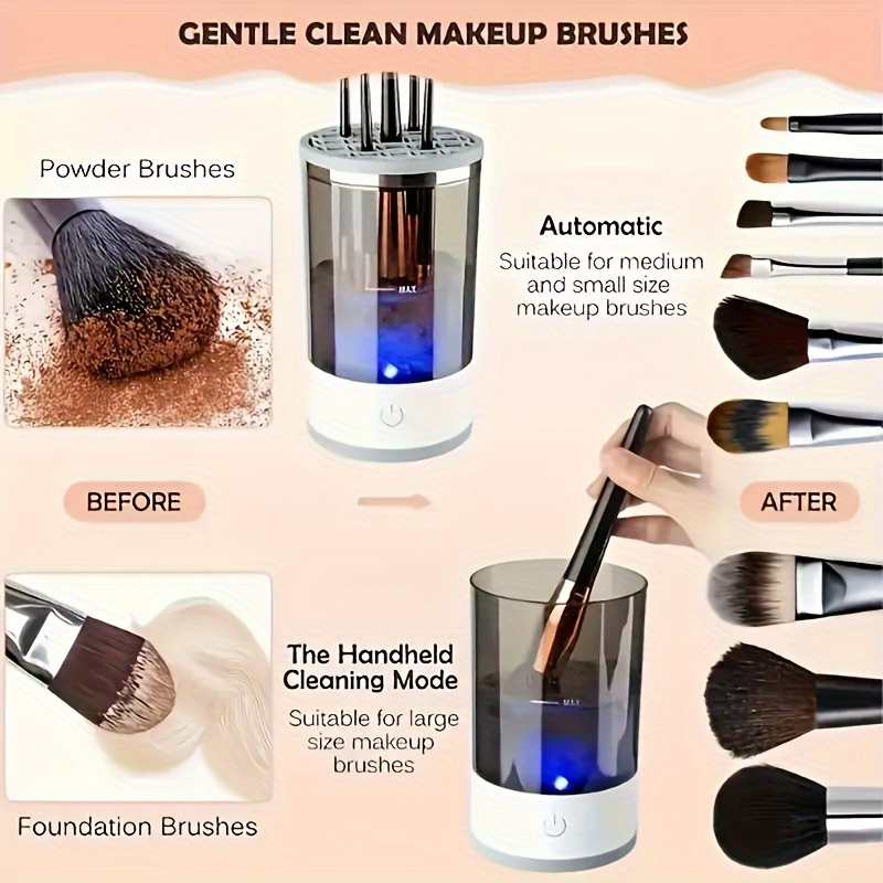 自動電動メイクブラシクリーナー USBプラグ式 ポータブルア - Beauty Home Makeup のレビューと価格
