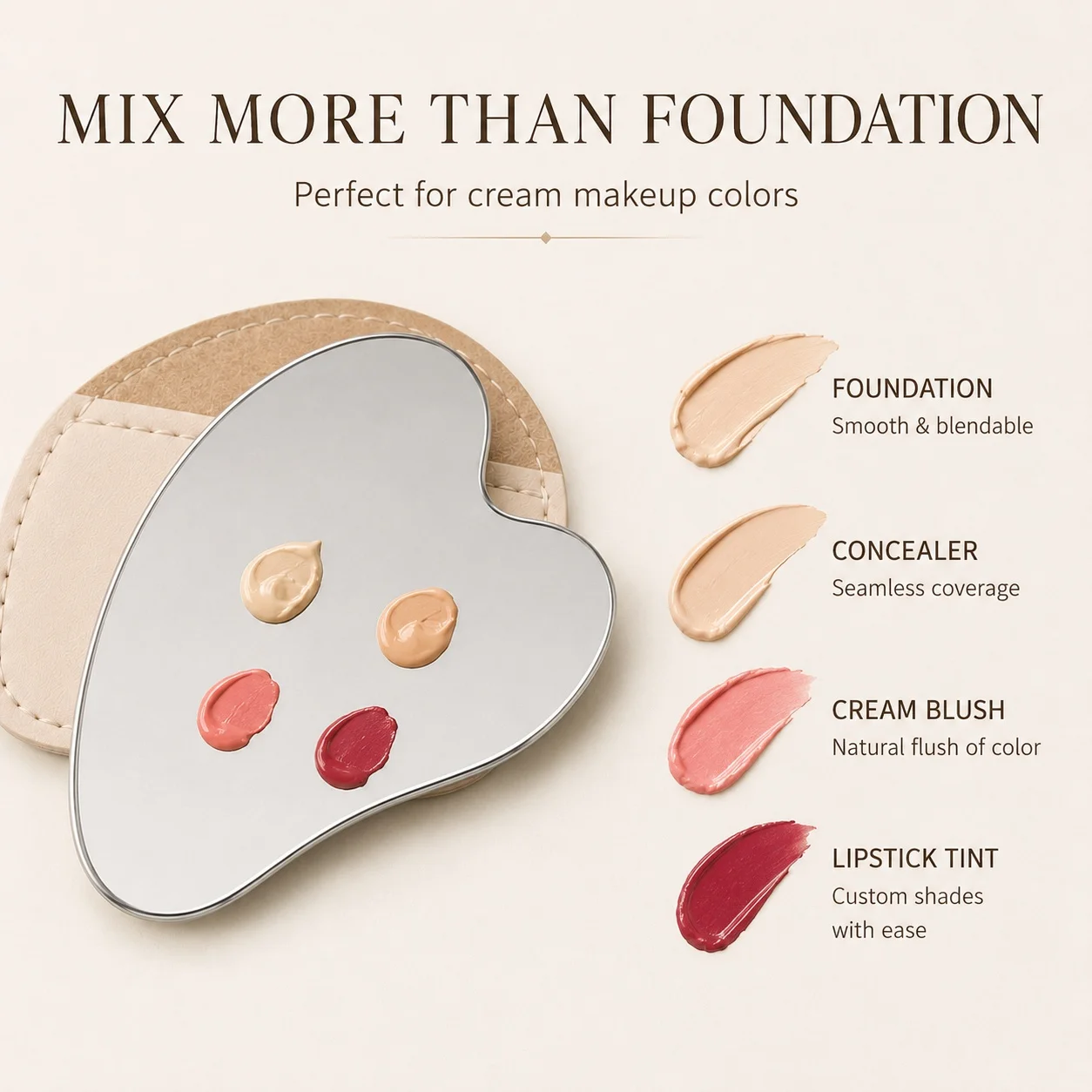 ハート型ステンレス製メイクアップミキシングパレット（レザース - Beauty Makeup Tool のレビューと価格
