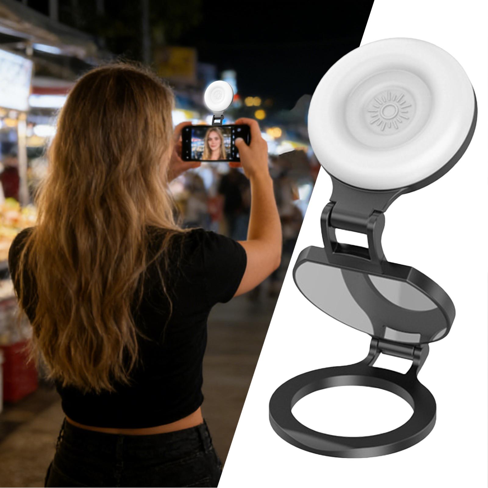 磁気自撮りライト 調光可能なソフト懐中電灯 ミラー付き 磁気 - Beauty Makeup Light のレビューと価格