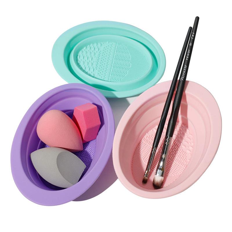 ソフトシリコーン化粧ブラシクリーナー折りたたみパウダーパフク - Beauty Home Makeup のレビューと価格