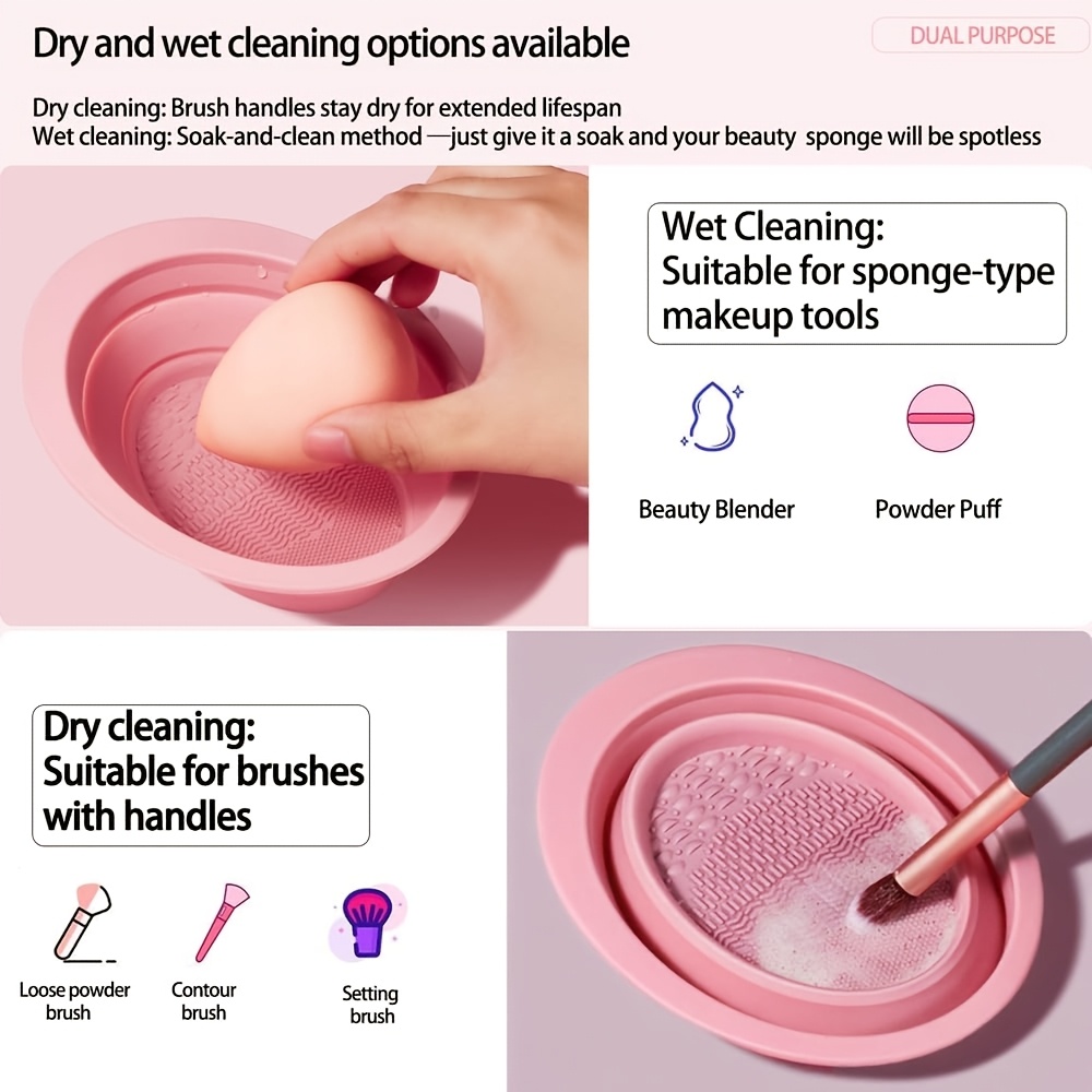 折りたたみ式シリコン製メイクブラシクリーナーボウル、ブラシ・ - Beauty Home Makeup のレビューと価格