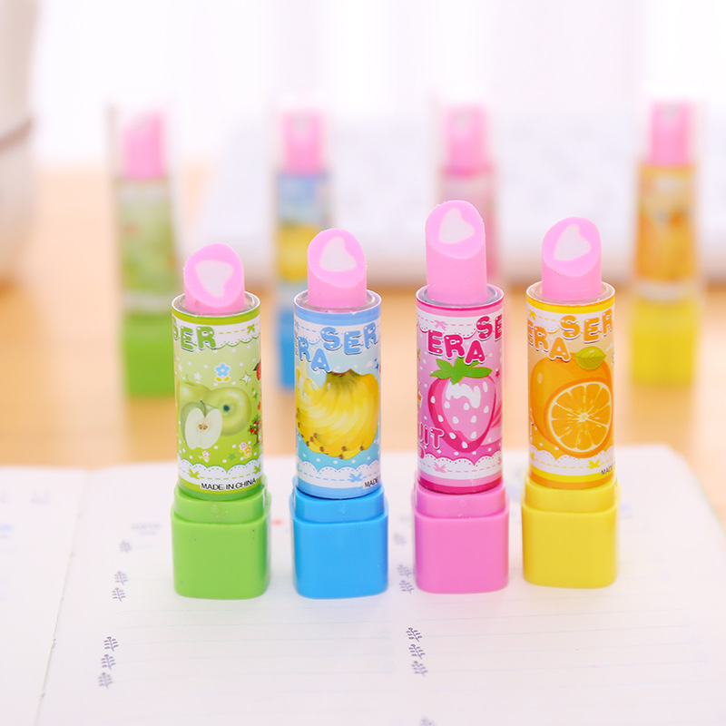 10 個漫画フルーツ口紅形状消しゴム文房具ギフト子供の誕生日 - Beauty Makeup News のレビューと価格