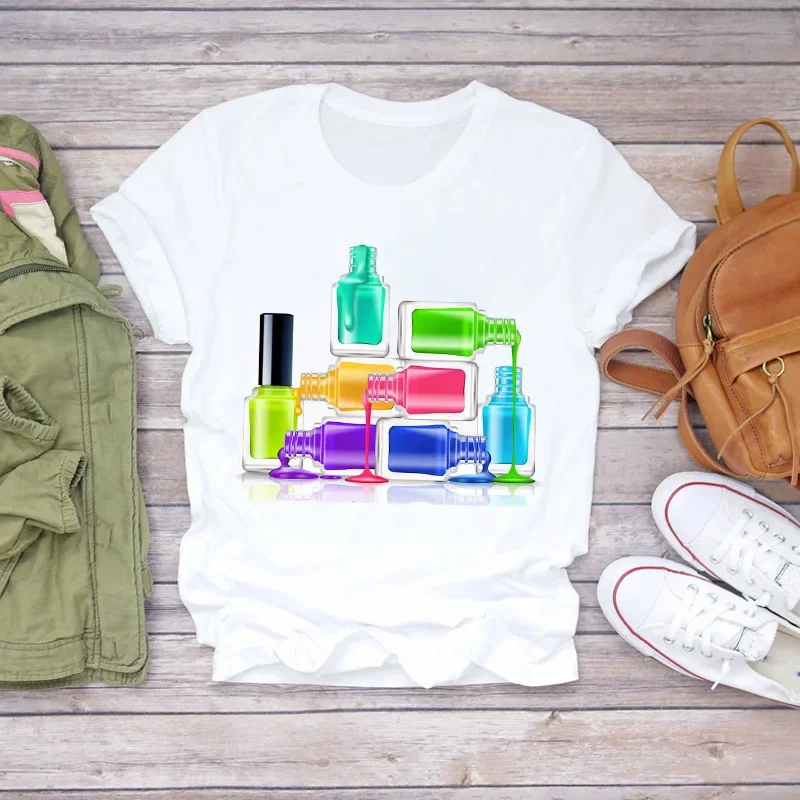 プラスサイズのファッション半袖白Tシャツ、女性用、ヨーロッパ - Makeup Plus Beauty のレビューと価格
