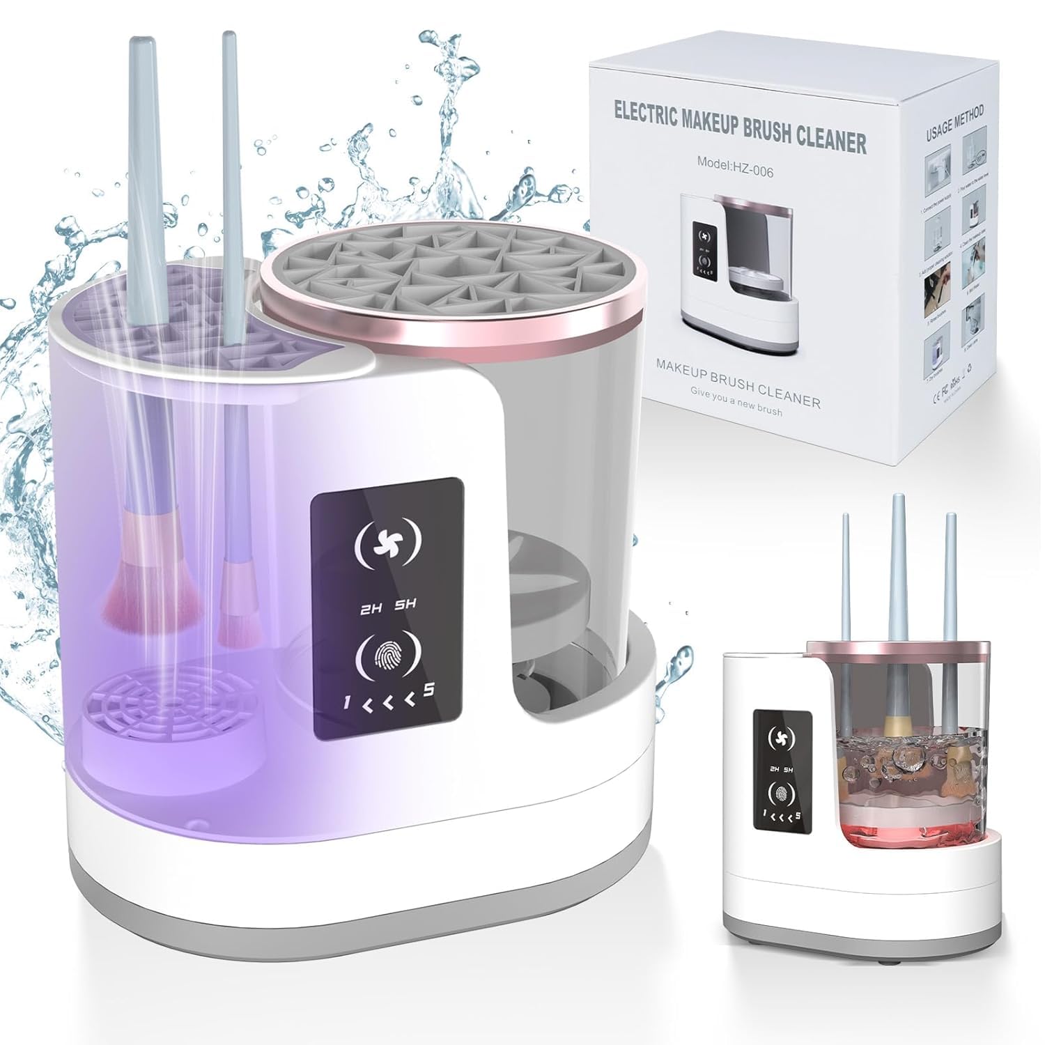 自動回転メイクブラシクリーナーマシン速乾電動ラバーカラー化粧 - Beauty Home Makeup のレビューと価格