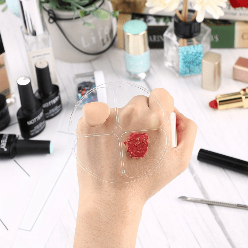 アクリル製丸型4グリッドカラーミキシングプレート、リキッドフ - Beauty Makeup Tool のレビューと価格