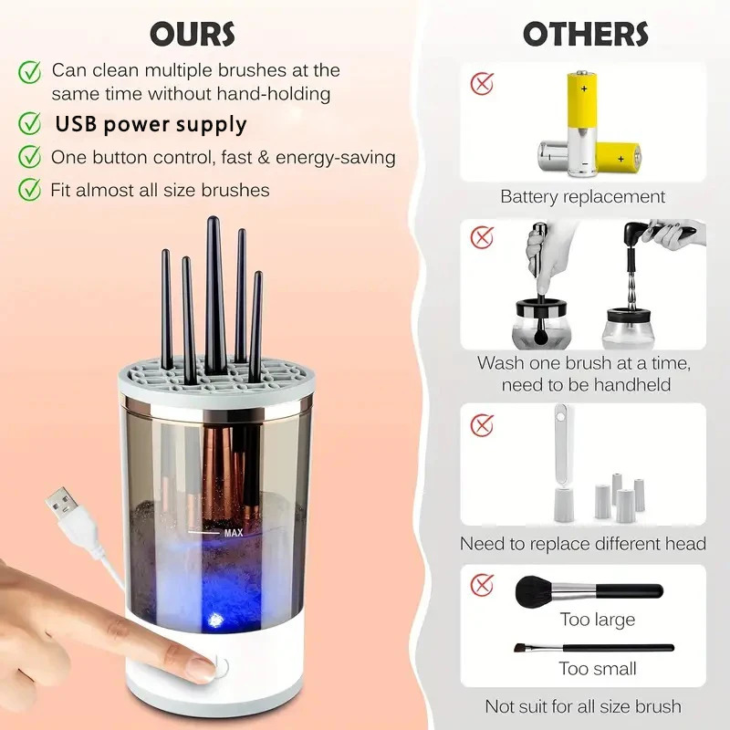 USB プラグポータブル電動メイクブラシクリーナーゴムメイク - Beauty Home Makeup のレビューと価格