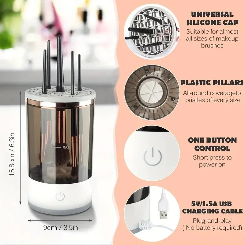 USB プラグポータブル電動メイクブラシクリーナーゴムメイク - Beauty Home Makeup のレビューと価格