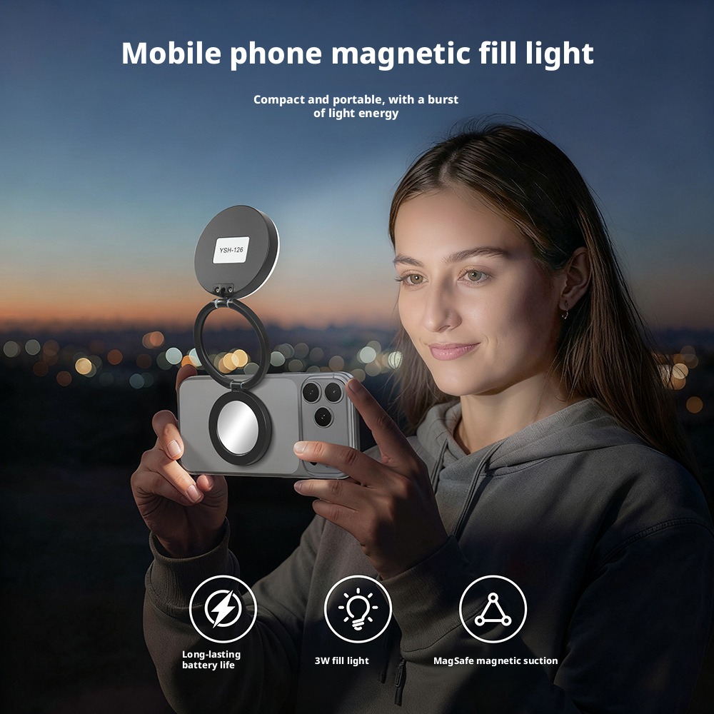 磁気式携帯電話用フィルライトメイクアップミラー、ハンドヘルド - Beauty Makeup Light のレビューと価格